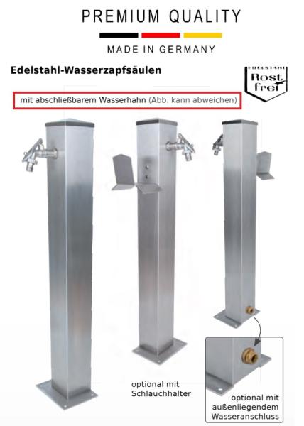 Zapfsäule quadratisch aus Edelstahl *made in Germany*